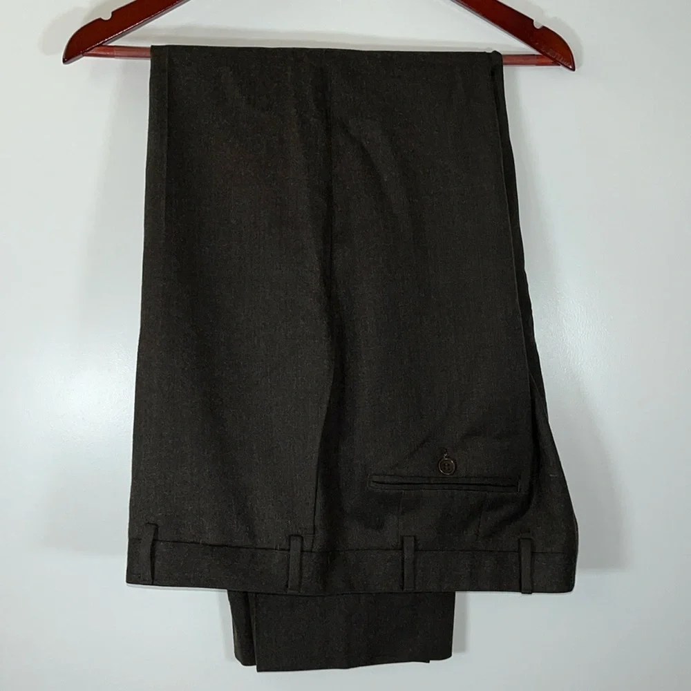 Canali Dress Pants Brown, VGUC, waist 37”, Inseam 30”. 100% Wool, made in Italy - Picture 5 of 16